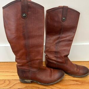 Frye Brown Leather Heeled Boots